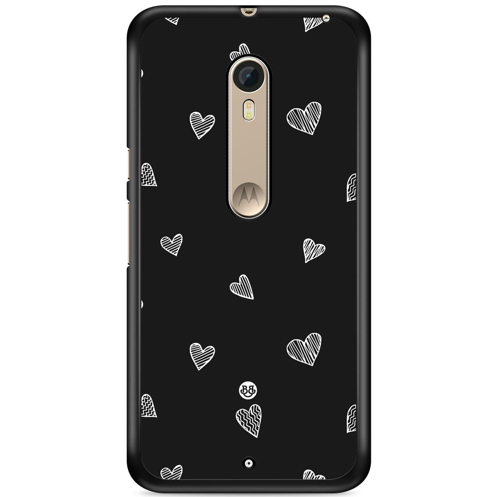 Moto X Style Case - Black & White Hearts