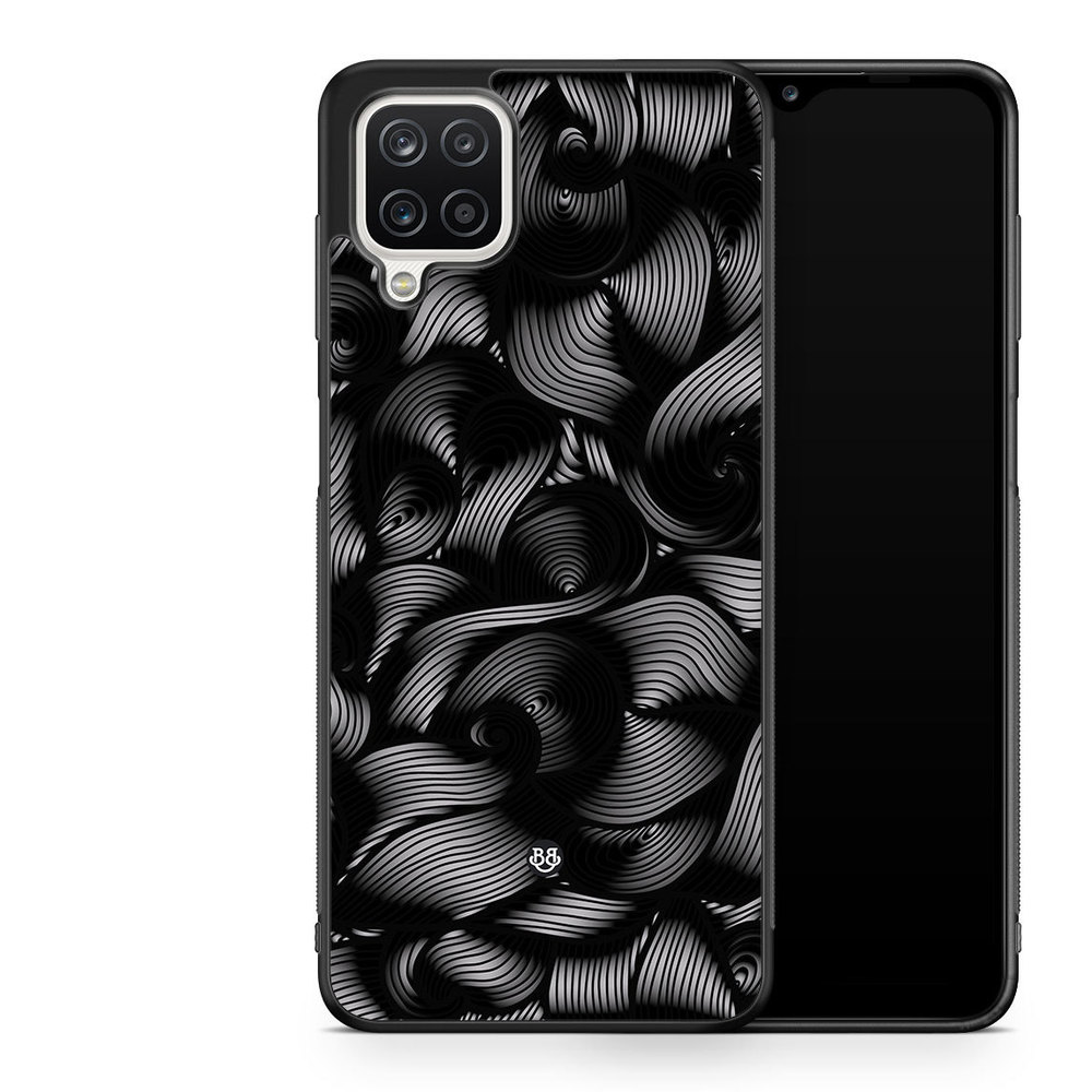 Samsung Galaxy A12 Case - Black Waves