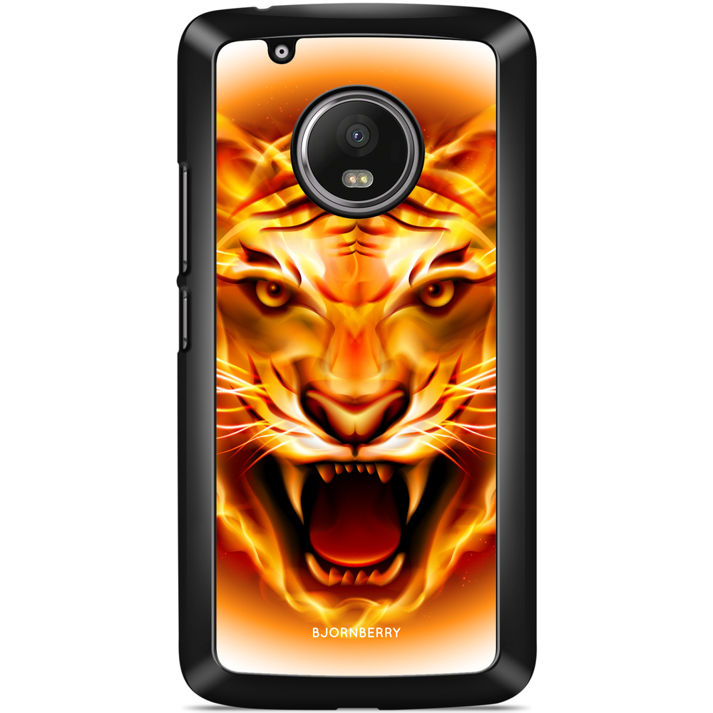 Moto G5 Plus Case - Flames Tiger