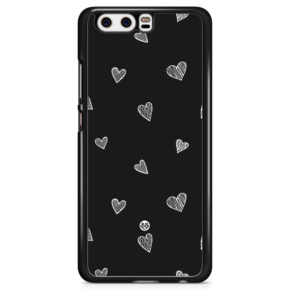 Huawei P10 Plus Case - Black & White Hearts