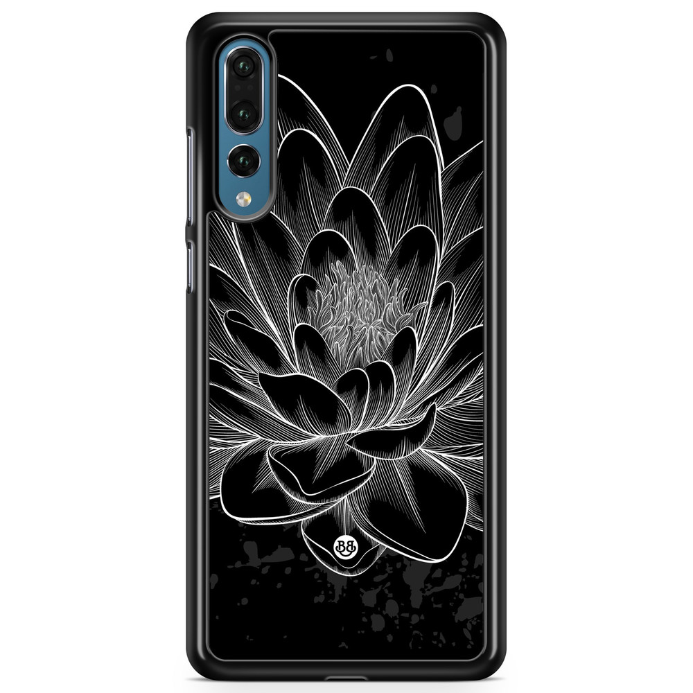 Huawei P20 Pro Case - Black/White Lotus