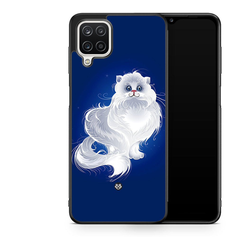 Samsung Galaxy A12 Case - White Cat