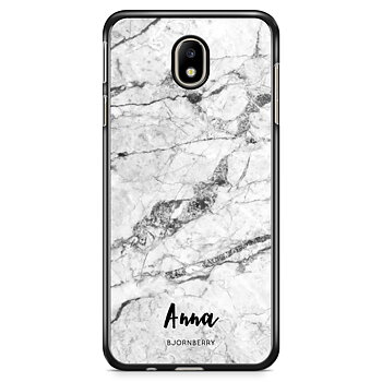 Samsung Galaxy J3 (2017) Skal Custom - Vit Marmor Namn
