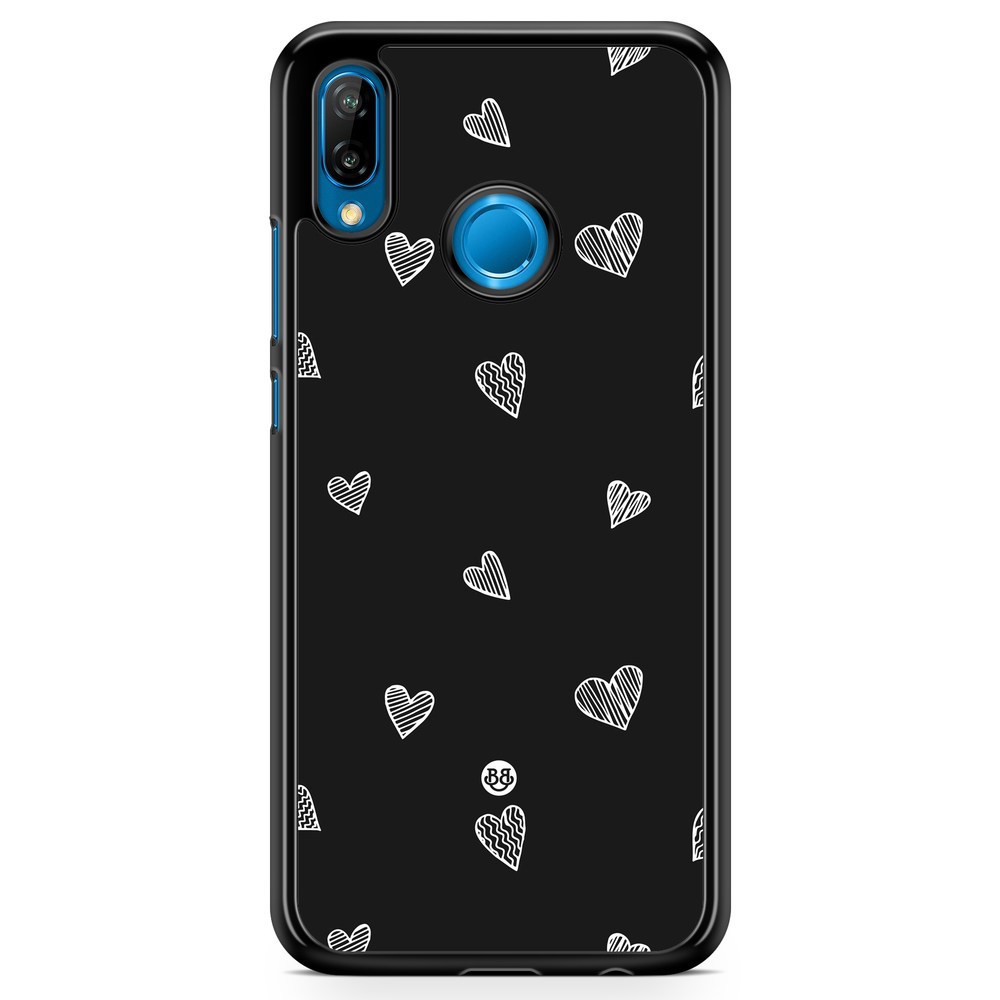 Huawei P20 Lite Case - Black & White Hearts