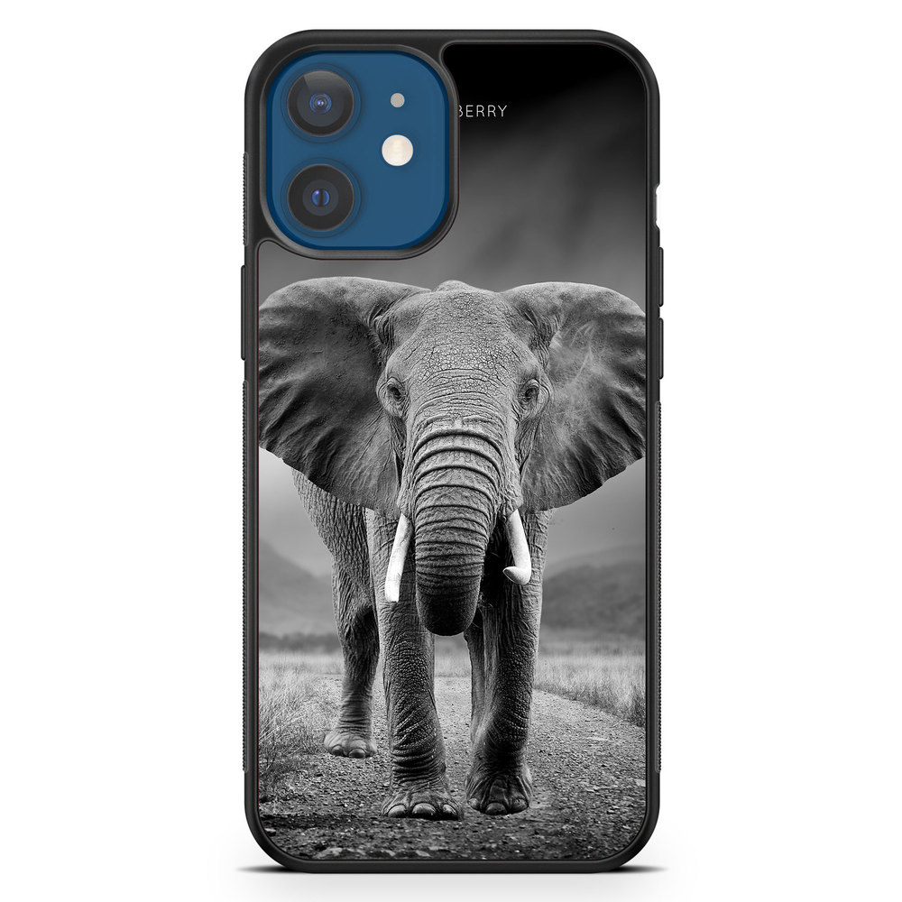 iPhone 12 Case - Black/White Elephant