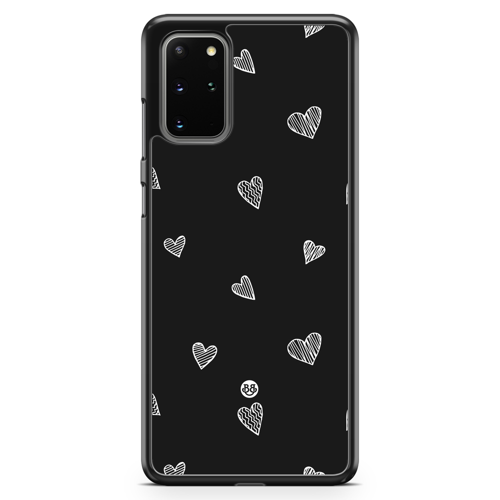 Samsung Galaxy S20 Plus Case - Black & White Hearts
