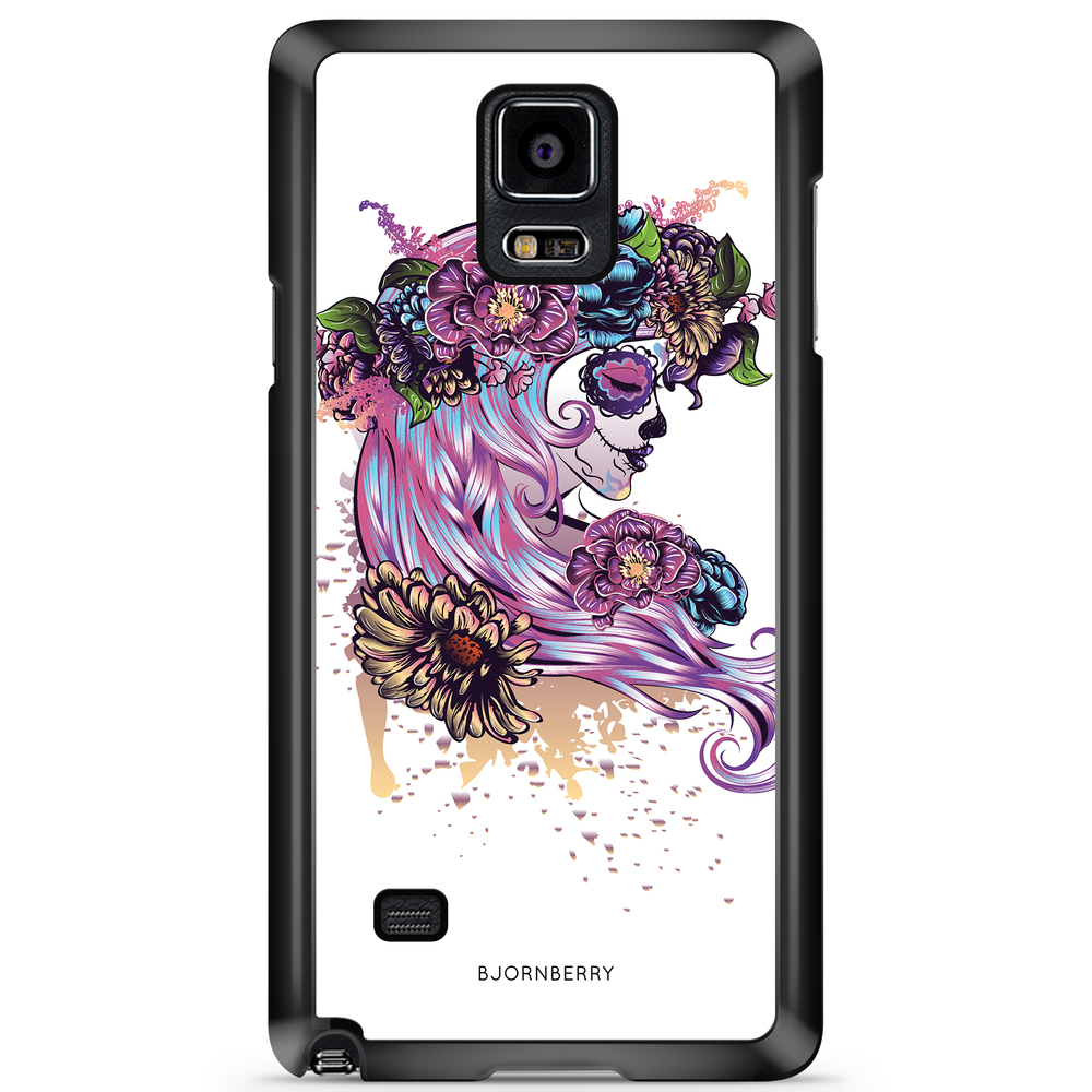 Samsung Galaxy Note 4 Case - Skull Girl Flowers