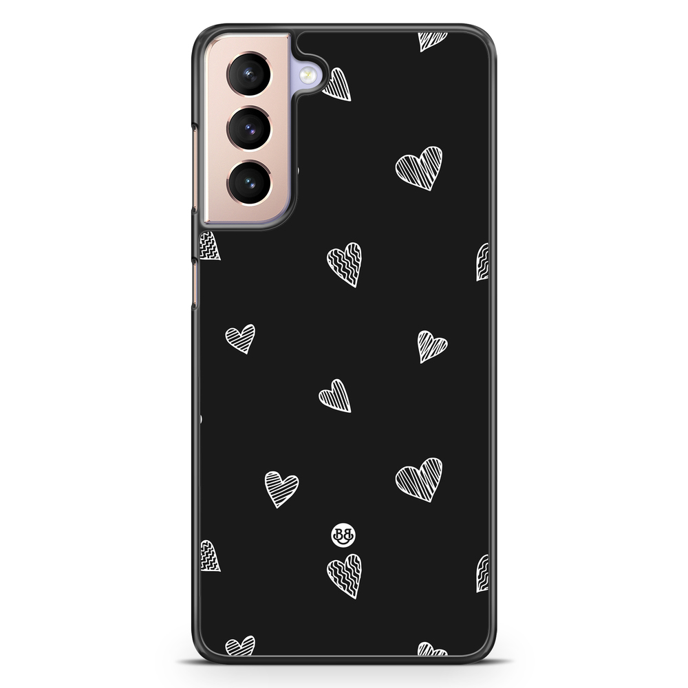 Samsung Galaxy S21 Case - Black & White Hearts