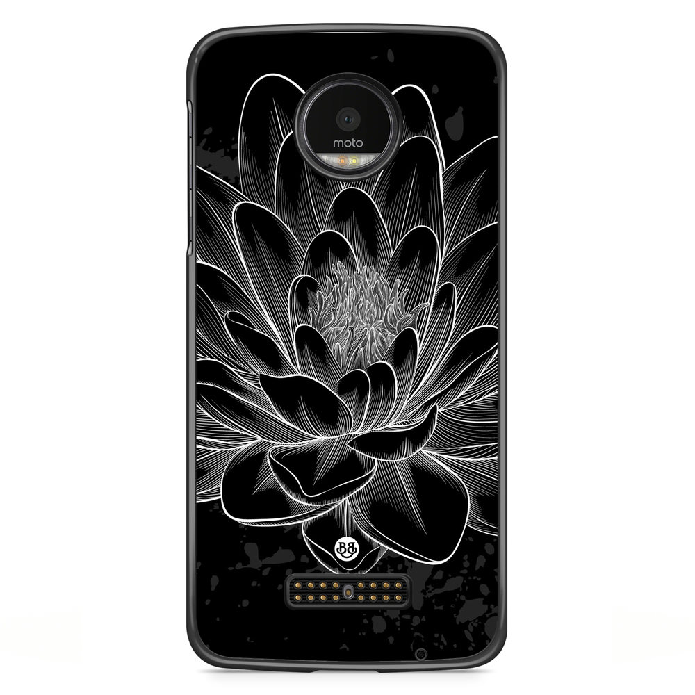 Motorola Moto Z Case - Black/White Lotus