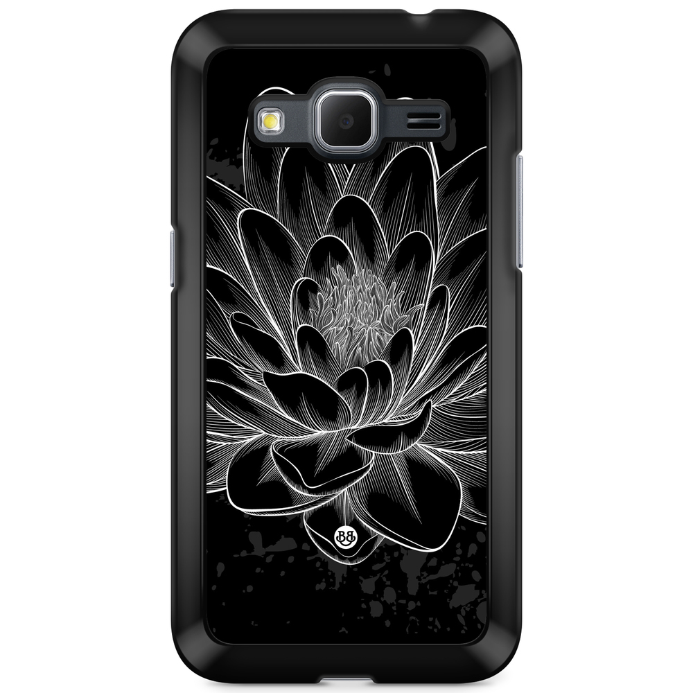 Samsung Galaxy Core Prime Case - Black/White Lotus