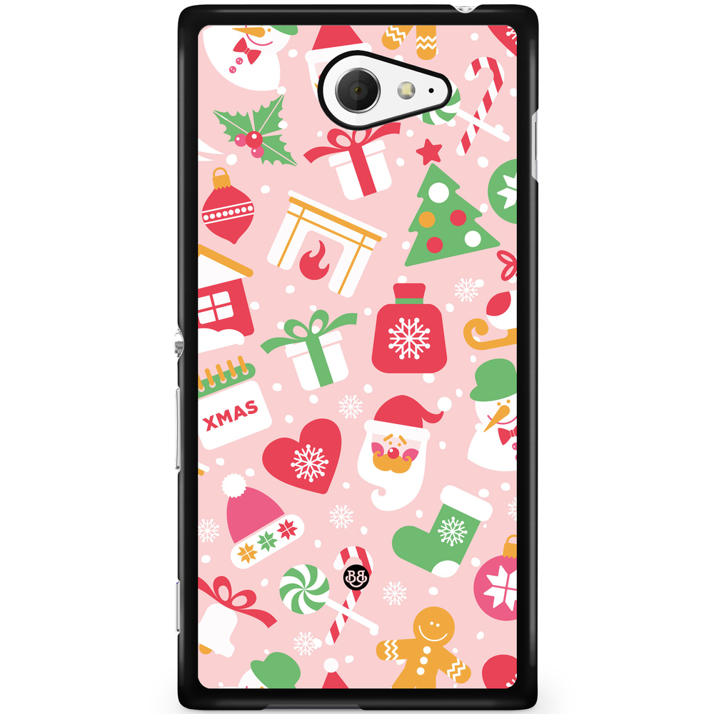 Sony Xperia M2 Aqua Case - Pink Christmas