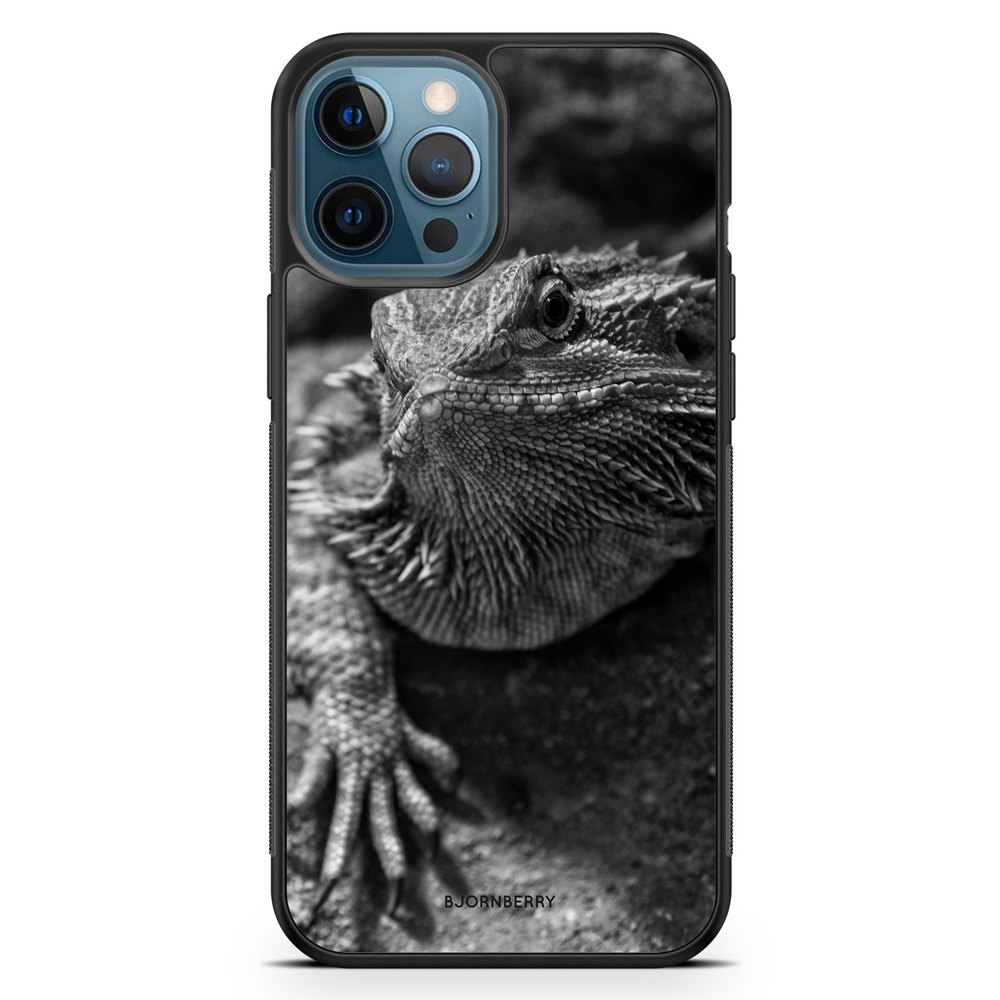 iPhone 12 Pro Case - Black/White Lizard