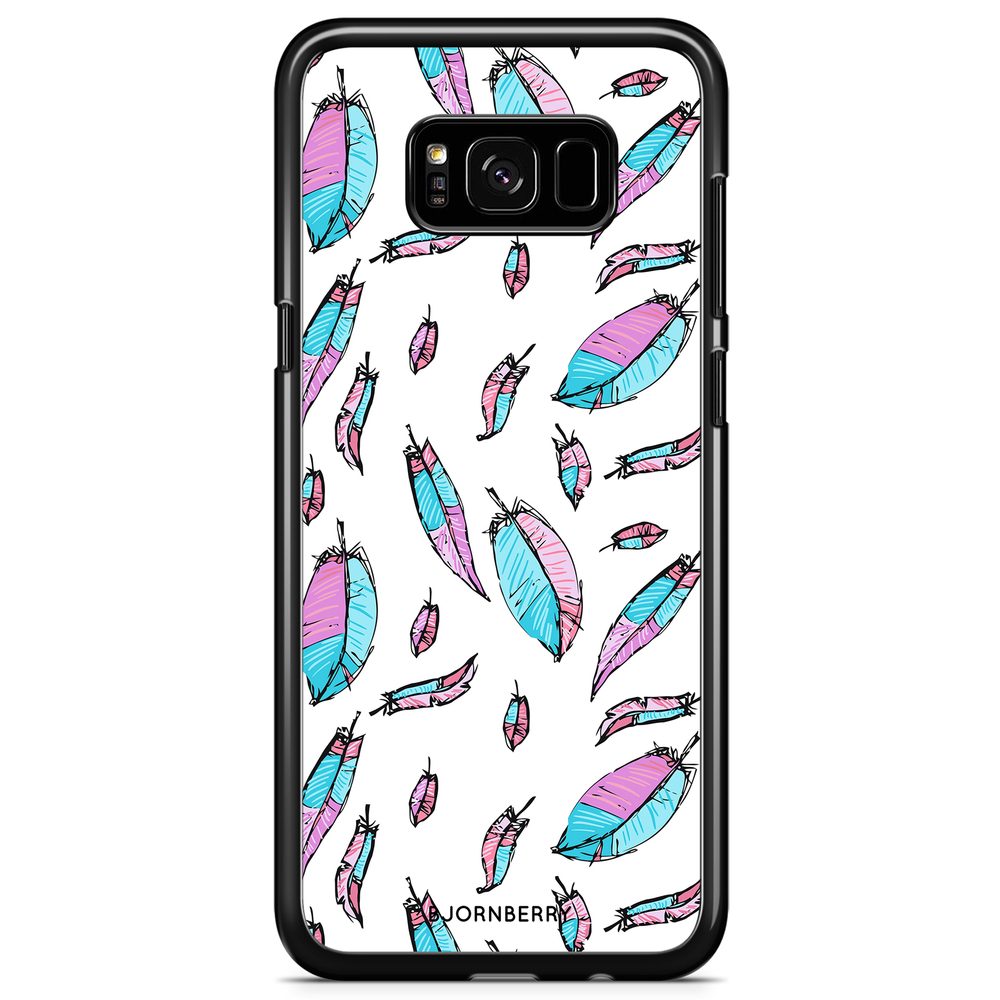 Samsung Galaxy S8 Case - Pink/Blue Feathers