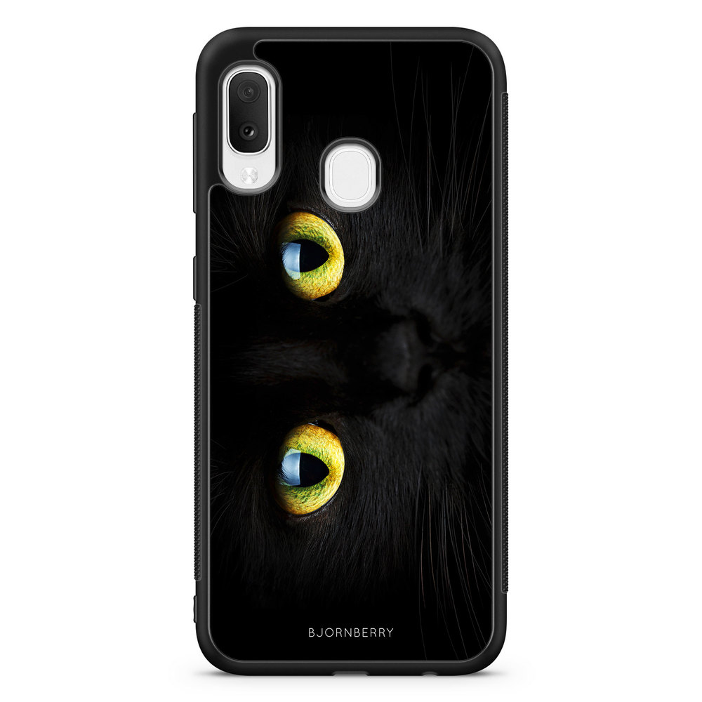 Samsung Galaxy A20e Case - Black Cat Close Up