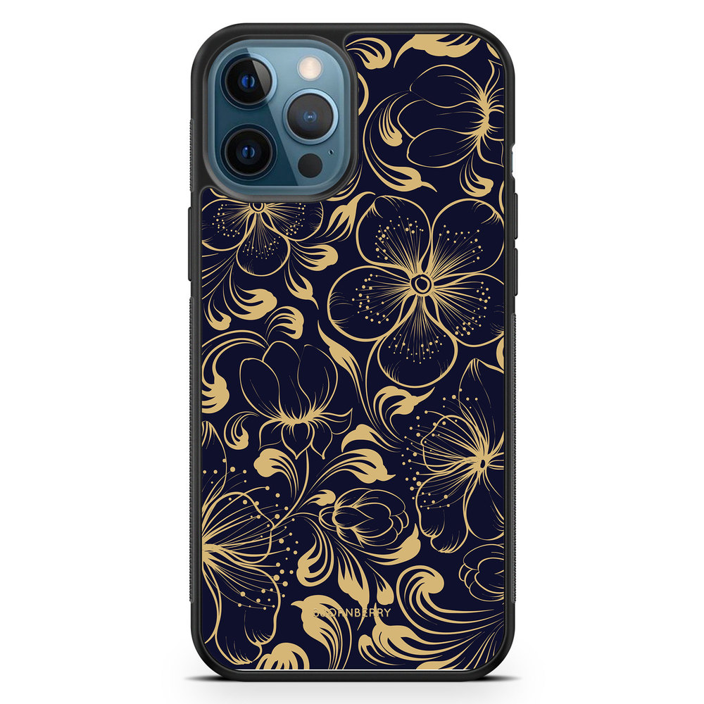 iPhone 12 Pro Case - Dark Blue Flowers