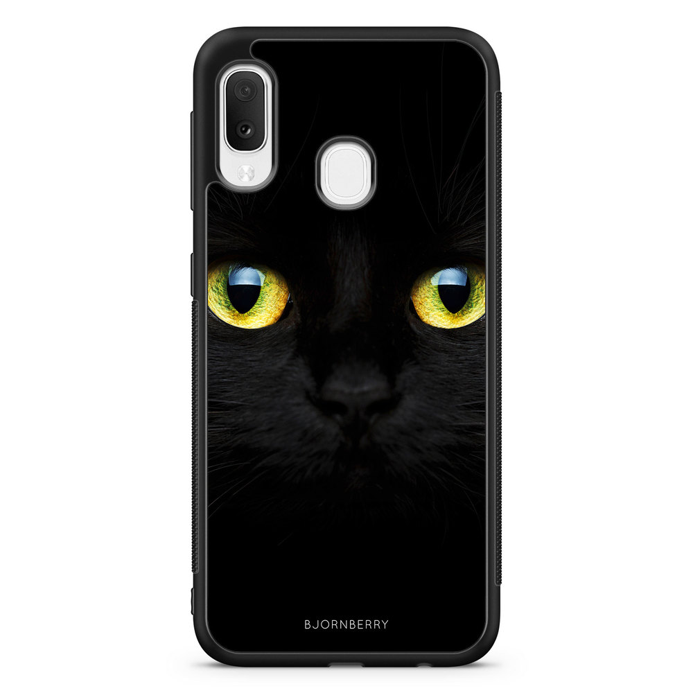 Samsung Galaxy A20e Case - Black Cat Close Up