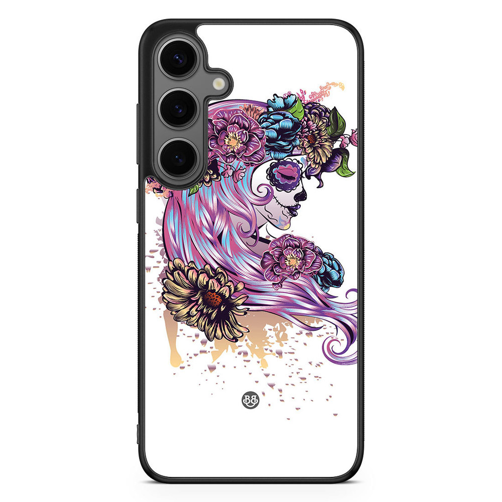 Samsung Galaxy S24 Plus Case - Skull Girl Flowers