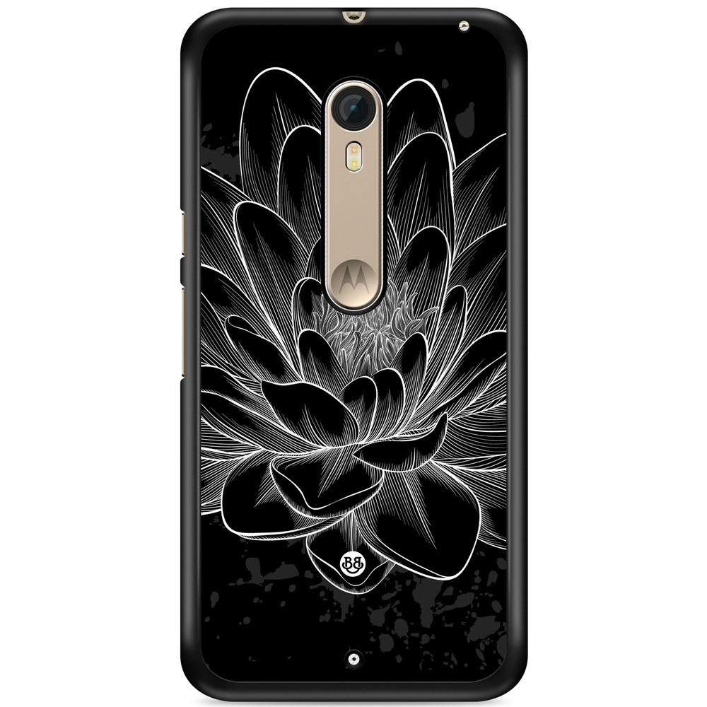 Moto X Style Case - Black/White Lotus