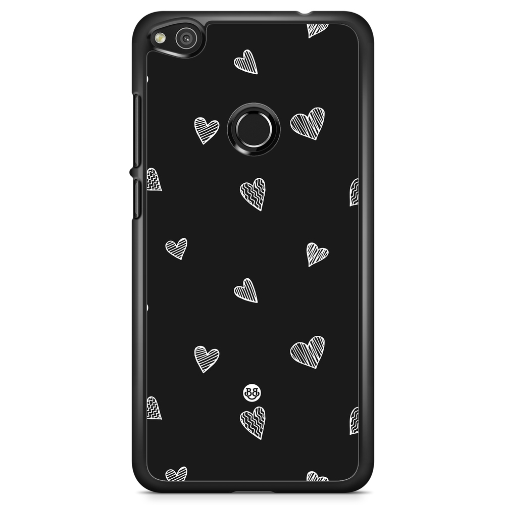 Huawei Honor 8 Lite Case - Black & White Hearts