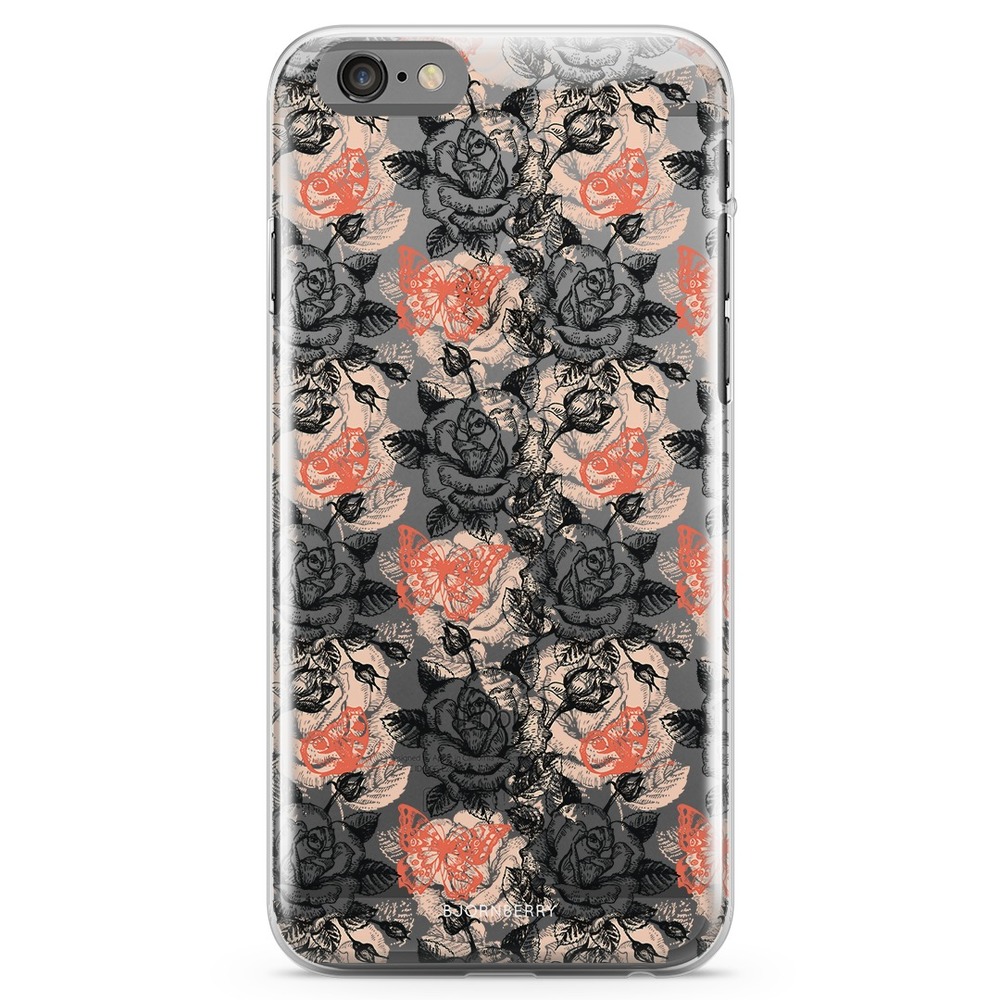 iPhone 6 Plus/6s Plus TPU Case - Roses & Butterflies