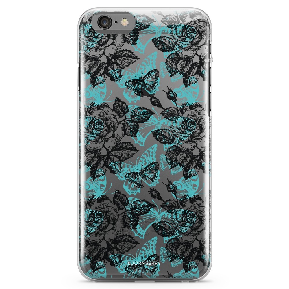iPhone 6 Plus/6s Plus TPU Case - Roses & Butterflies