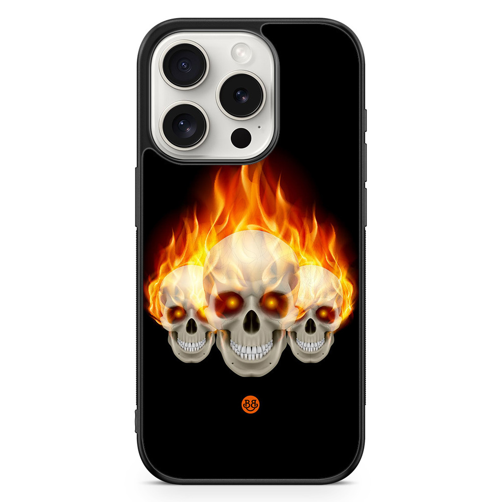iPhone 15 Pro Case - Flames Skulls