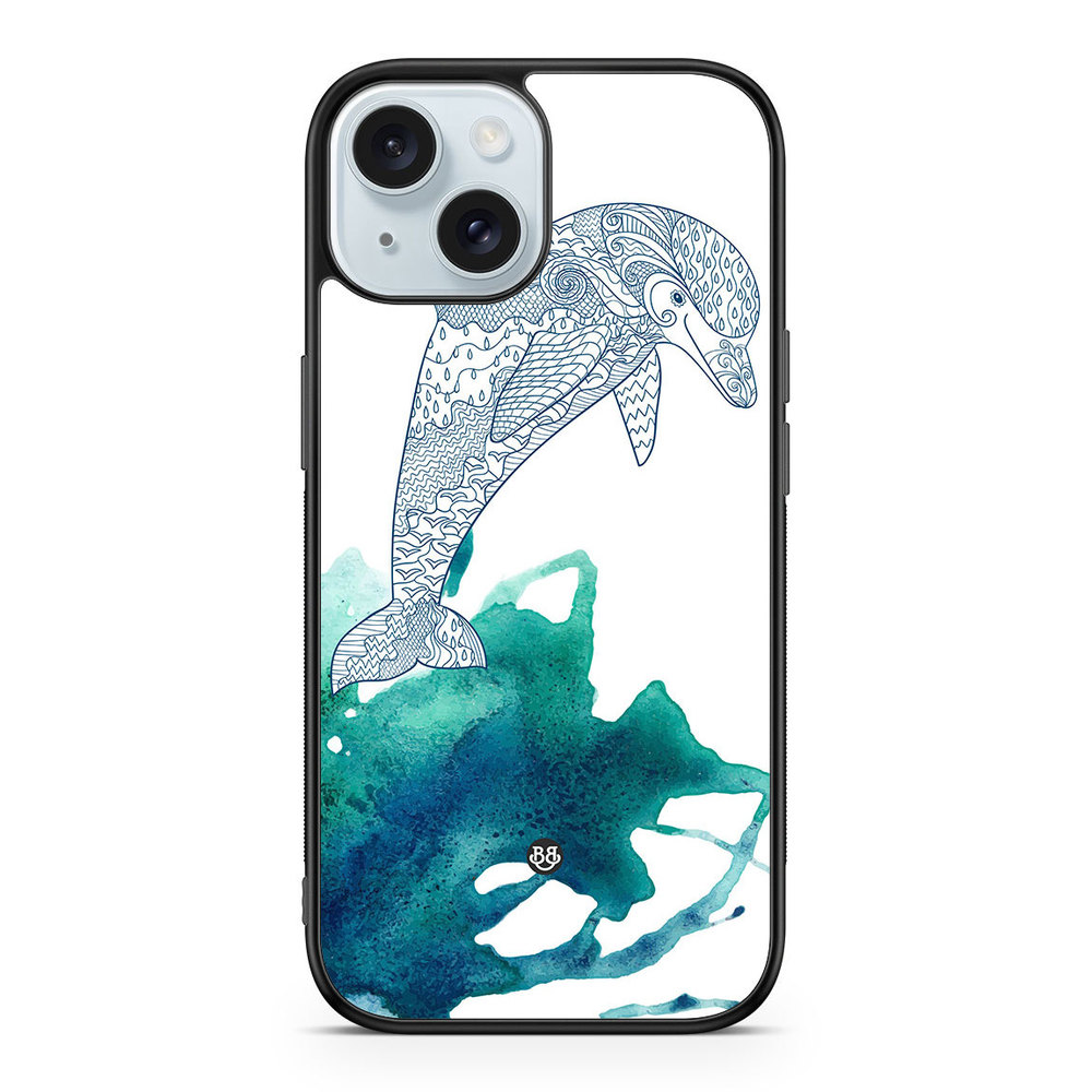 iPhone 15 Case - Mandala Dolphin