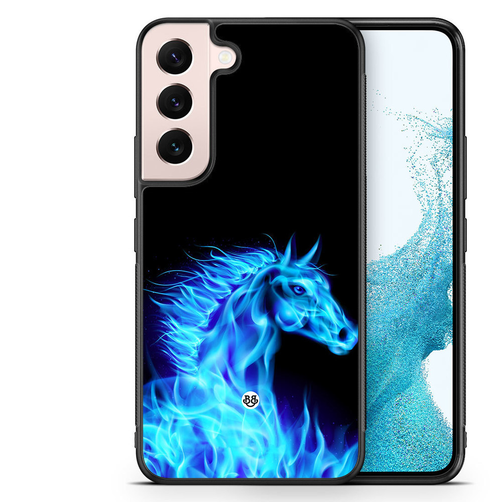 Samsung Galaxy S22 5G Case - Flames Horse Blue