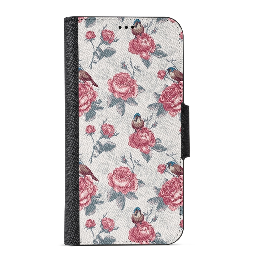 Naive Samsung Galaxy S7 Wallet Case- Roses & Birds