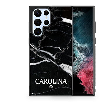 Samsung Galaxy S22 Ultra 5G Custom Case - Black Marble Name