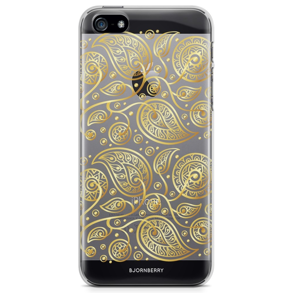 iPhone 5/5S/SE (2016) TPU Case - Gold Flowers