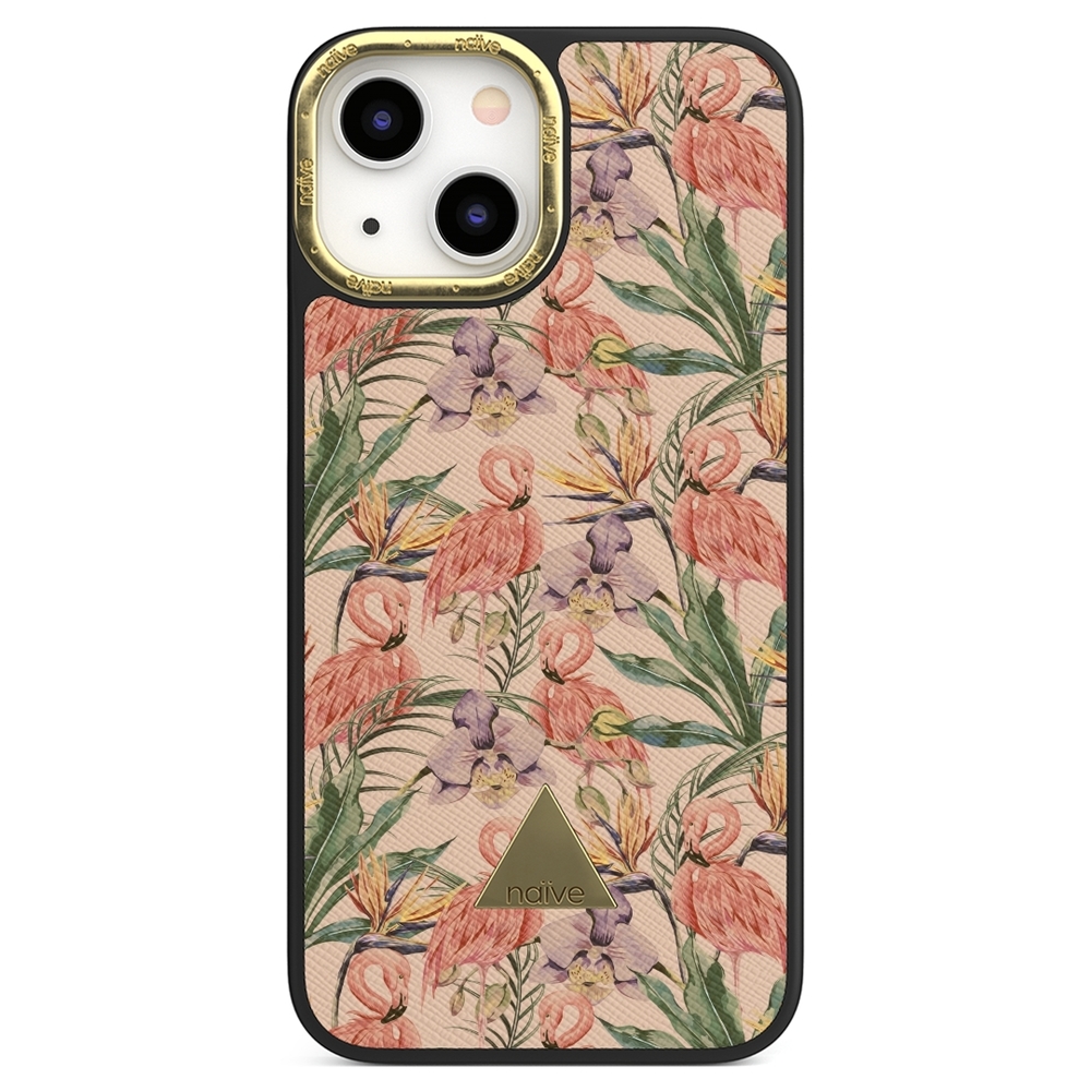Naive iPhone 13 Mini Case - Flamingos & Flowers