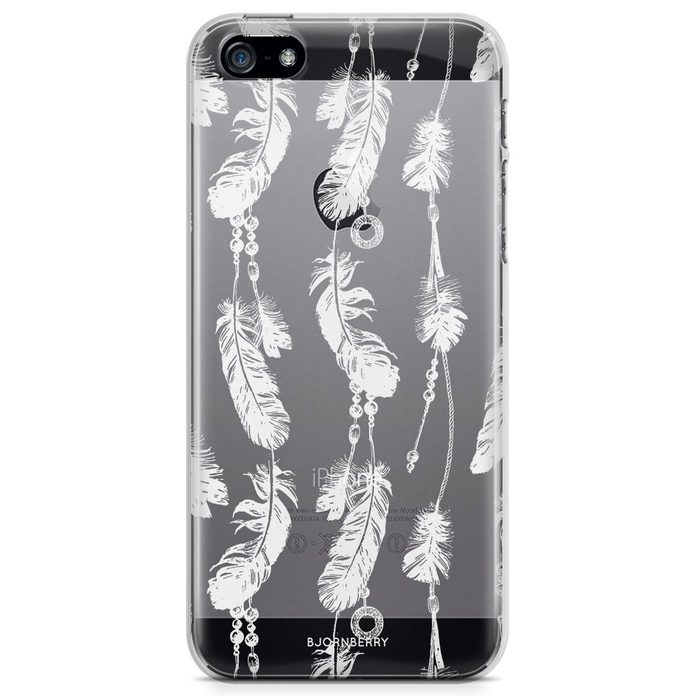 iPhone 5/5S/SE (2016) TPU Case - White Feathers