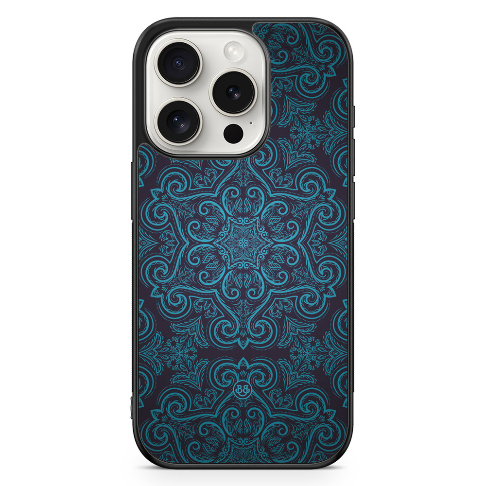iPhone 15 Pro Case - Blue Retro Pattern