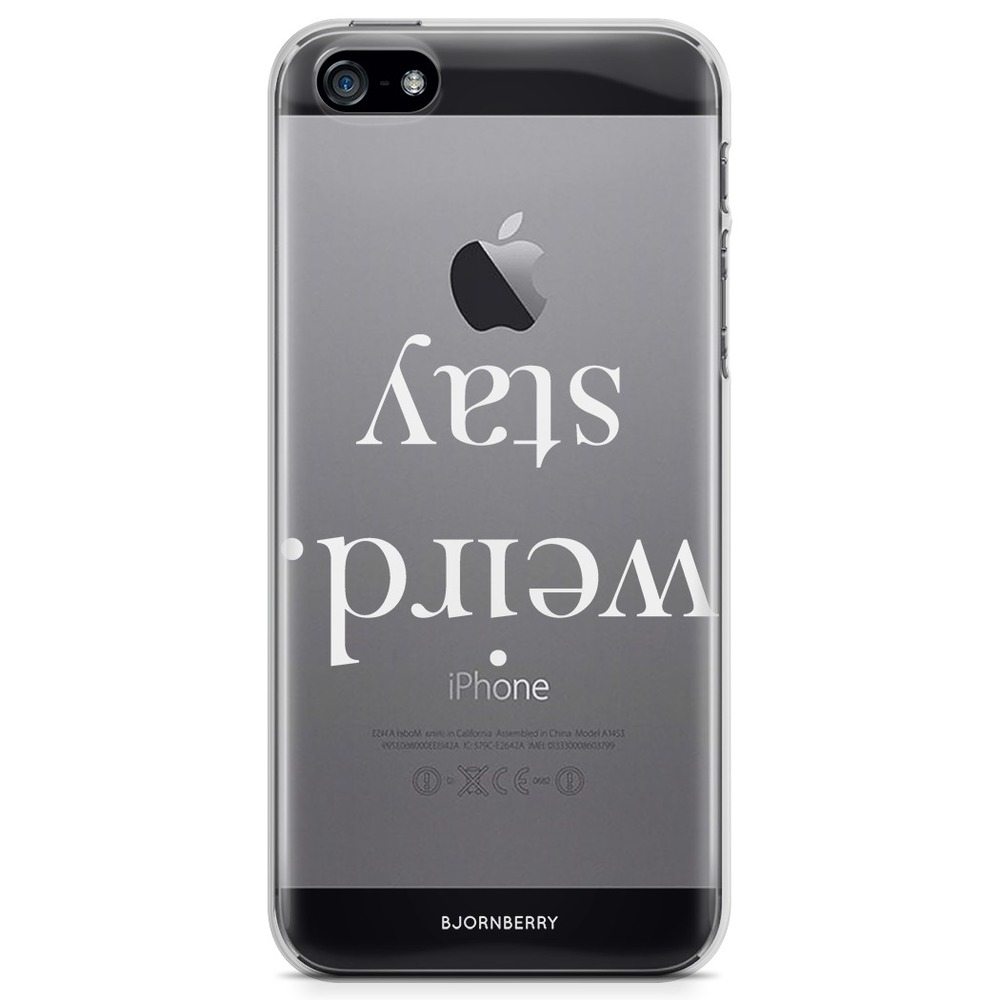 iPhone 5/5S/SE (2016) Genomskinligt Skal - STAY WEIRD Vit | Mobilskal & Mobilfodral BJORNBERRY