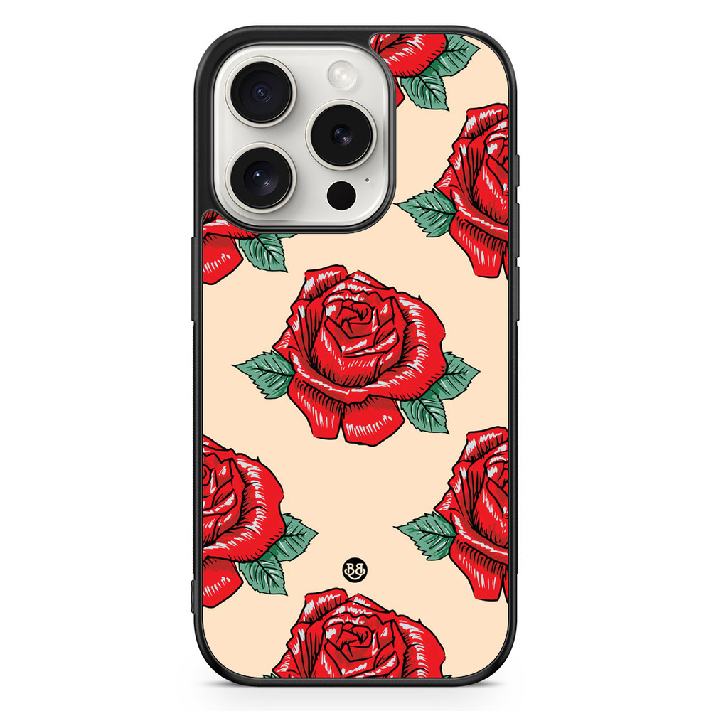 iPhone 15 Pro Case - Rose Pattern