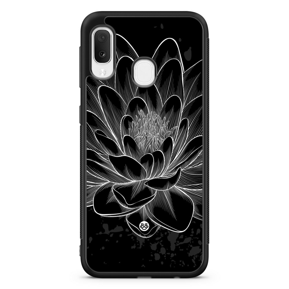 Samsung Galaxy A20e Case - Black/White Lotus