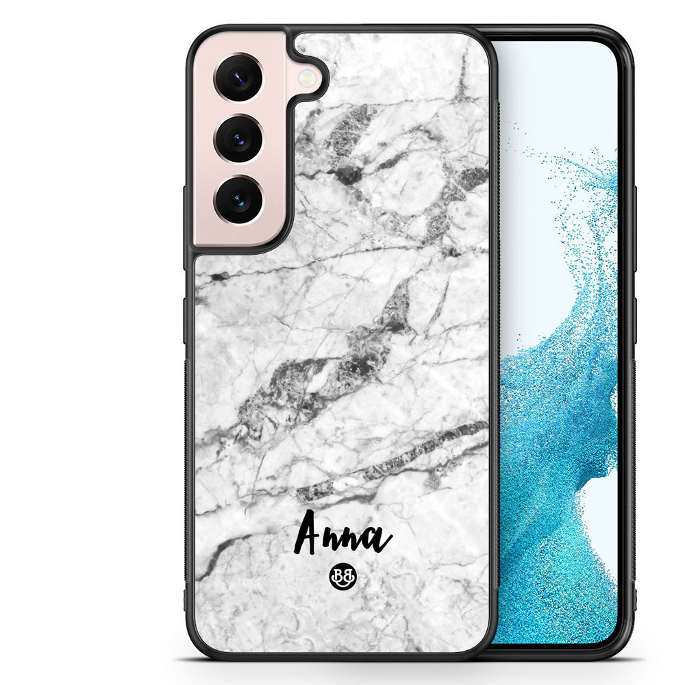 Samsung Galaxy S23 5G Custom Case - White Marble Name
