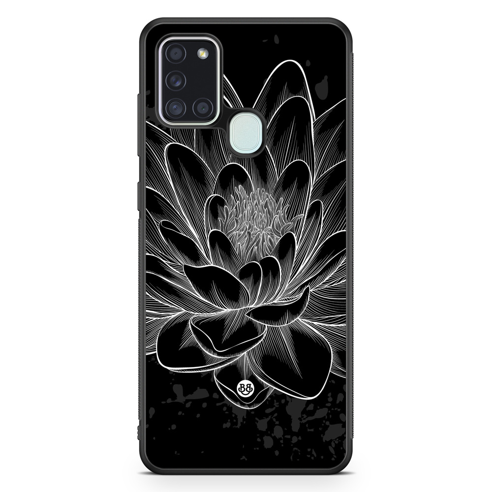 Samsung Galaxy A21s Case - Black/White Lotus