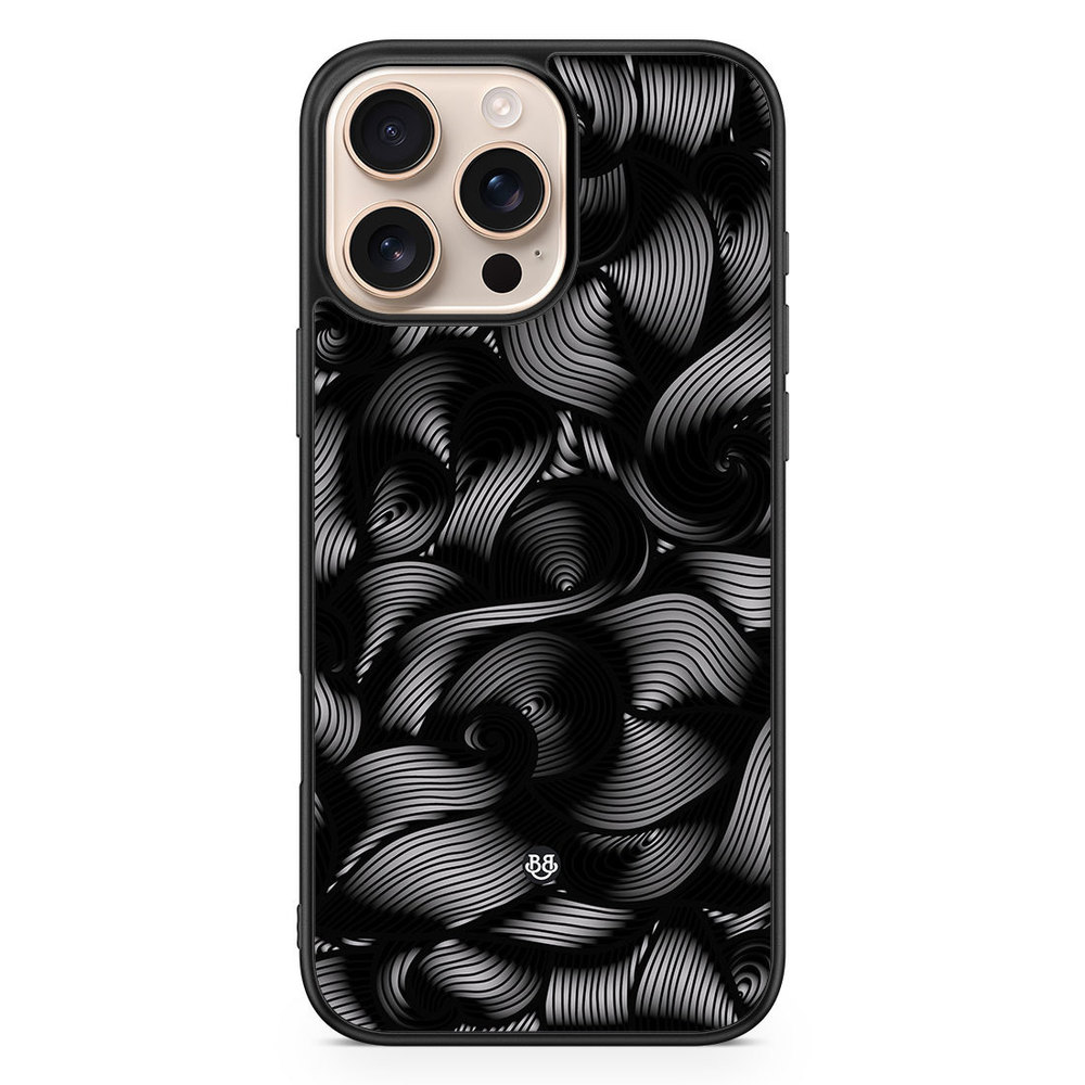 iPhone 16 Pro Max Case - Black Waves
