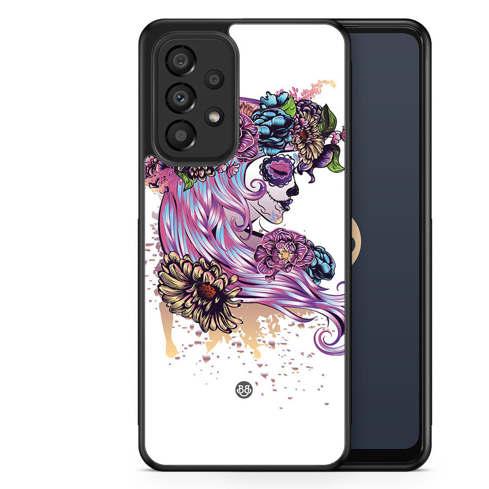 Samsung Galaxy A33 5G Case - Skull Girl Flowers