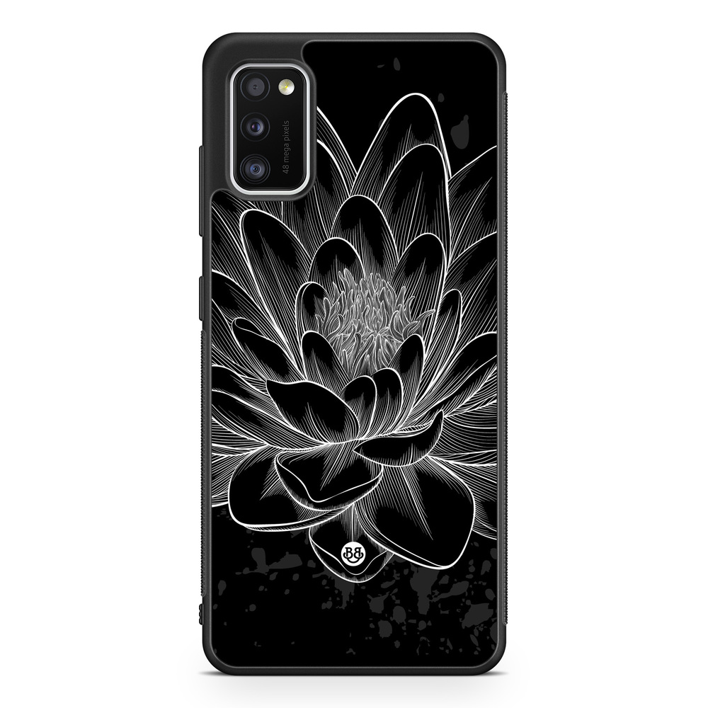 Samsung Galaxy A41 Case - Black/White Lotus
