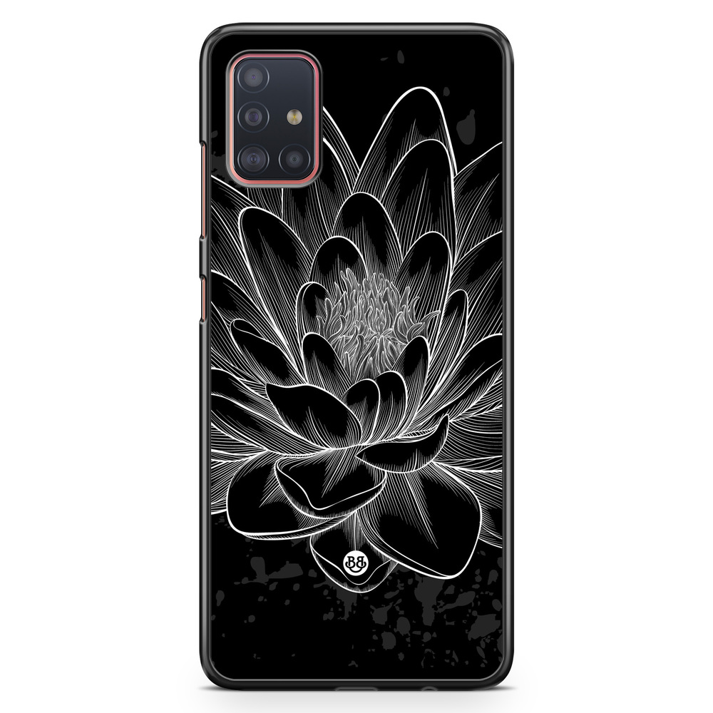 Samsung Galaxy A51 Case - Black/White Lotus