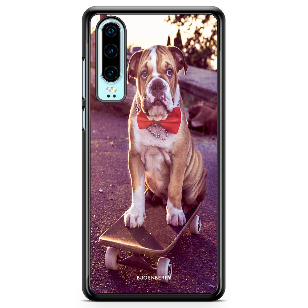 Huawei P30 Case - Bulldog skateboard