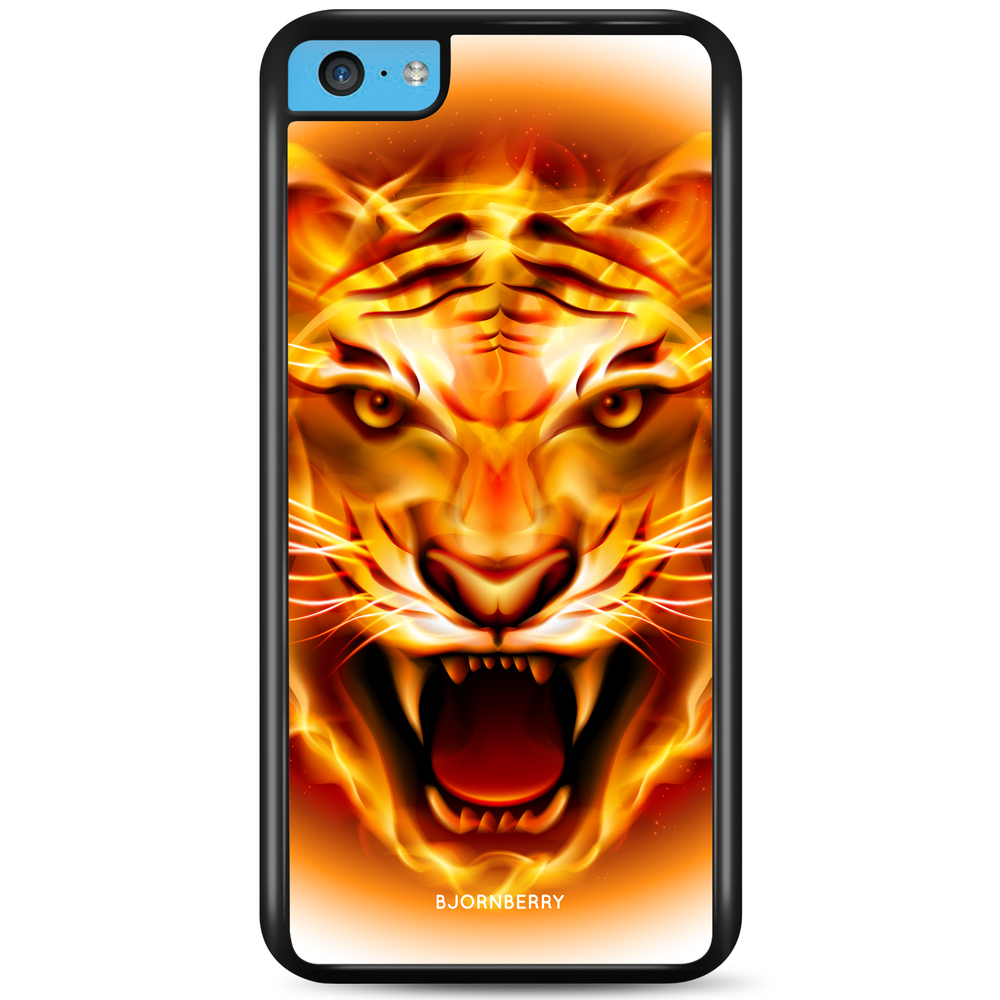iPhone 5C Case - Flames Tiger