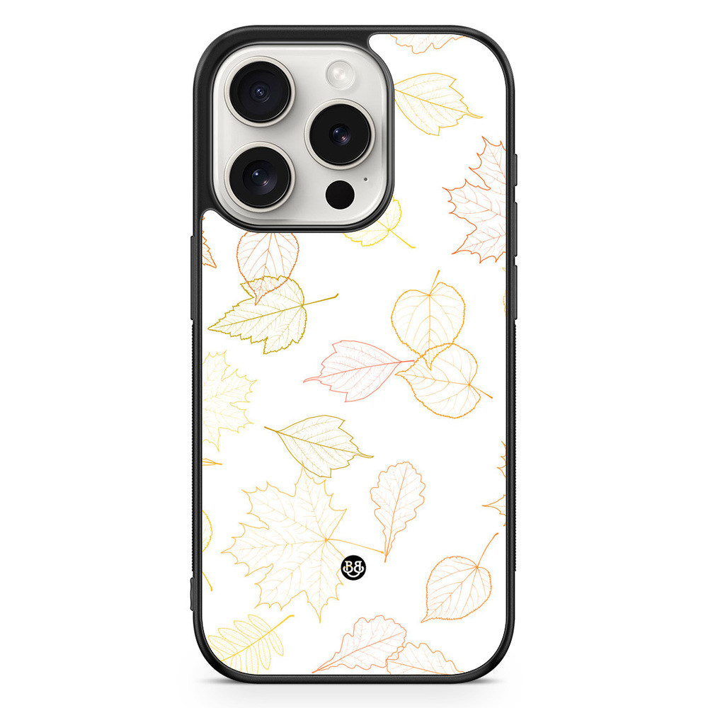 iPhone 15 Pro Case - White and Leaves