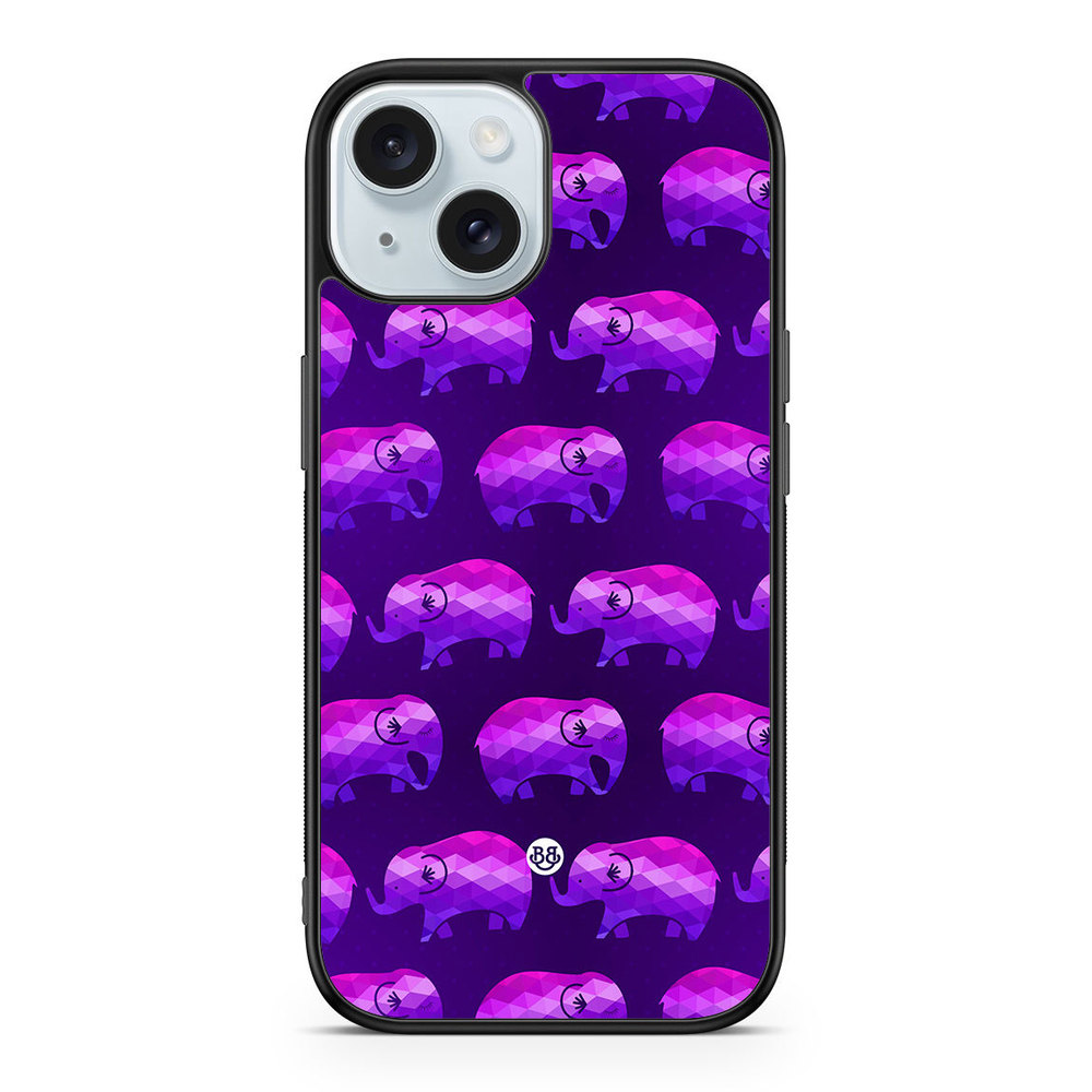 iPhone 15 Case - Purple Elephants