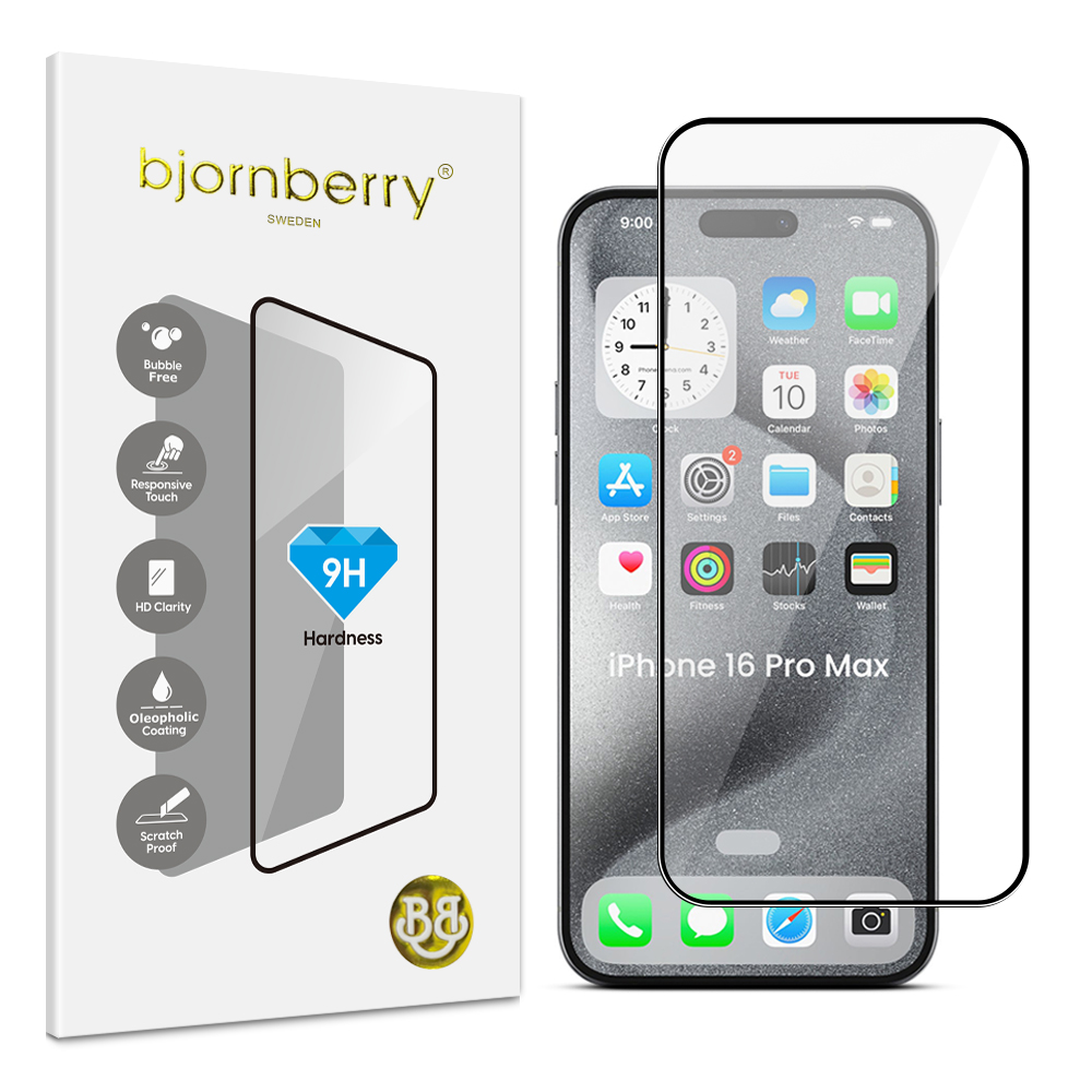 Bjornberry iPhone 16 Pro Max - Tempered Glas Screen Protector