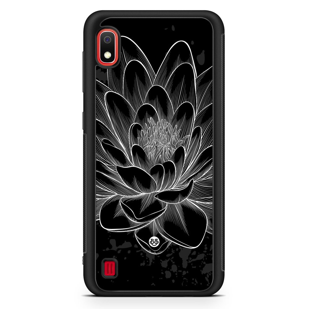Samsung Galaxy A10 Case - Black/White Lotus