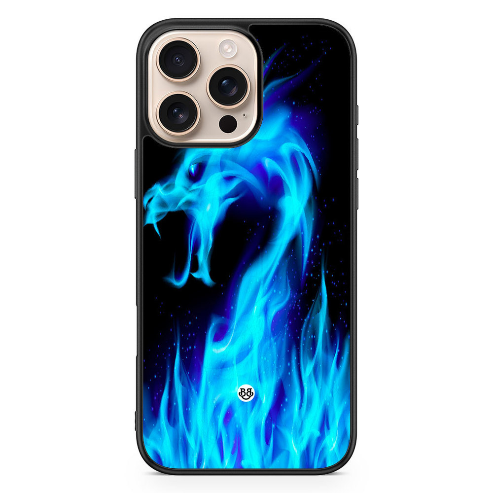 iPhone 16 Pro Max Case - Blue Flames Dragon